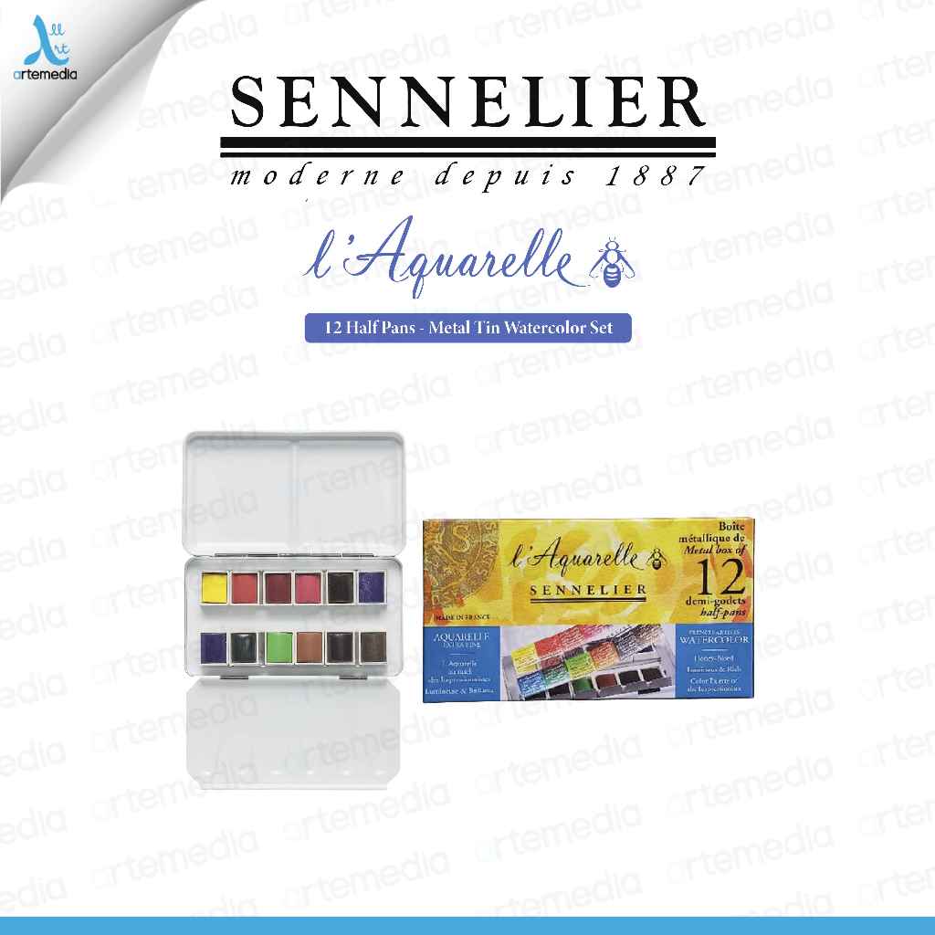 

Sennelier L’Aquarelle Watercolor Half Pan Set 12 Cat Air Artist Grade Premium Prancis