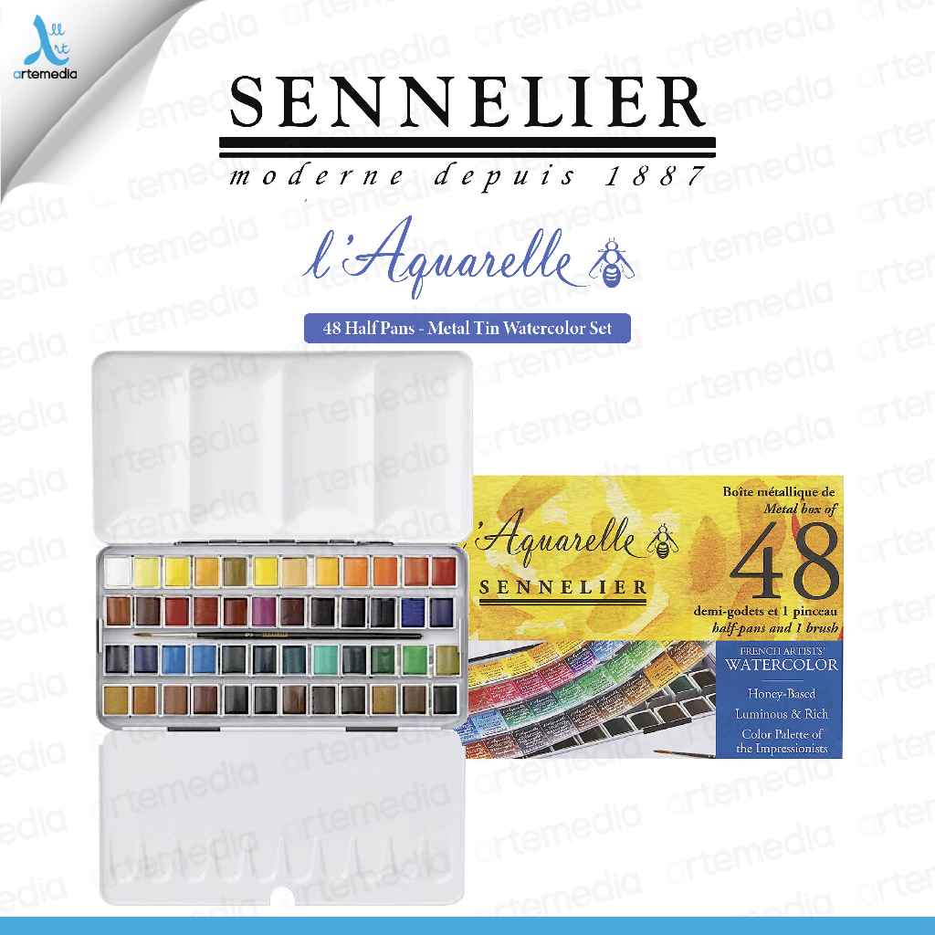

Sennelier L’Aquarelle Watercolor Half Pan Set 48 Cat Air Artist Grade Premium Prancis