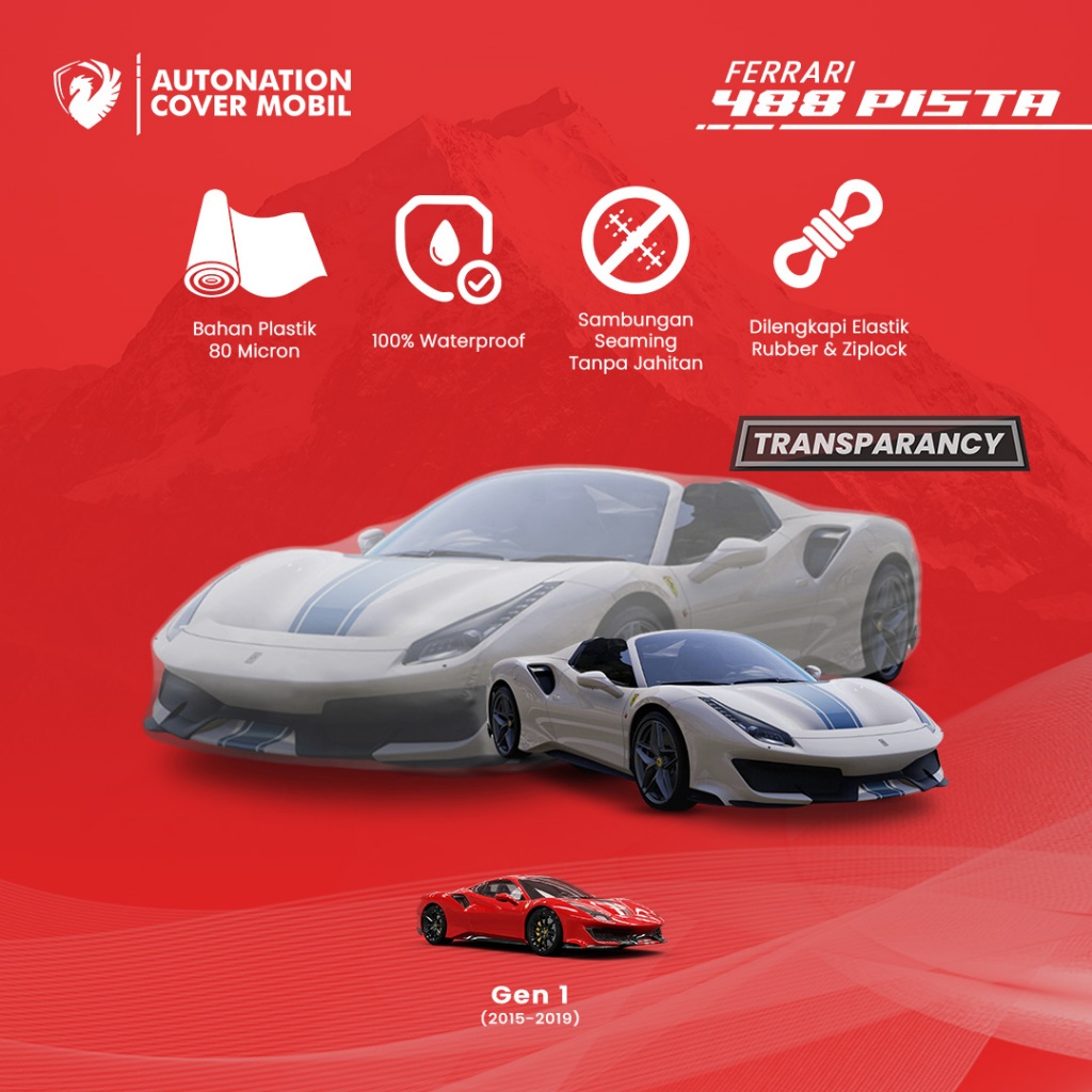 Autonation Garage – Cover Mobil Ferrari 488 Pista Transparancy