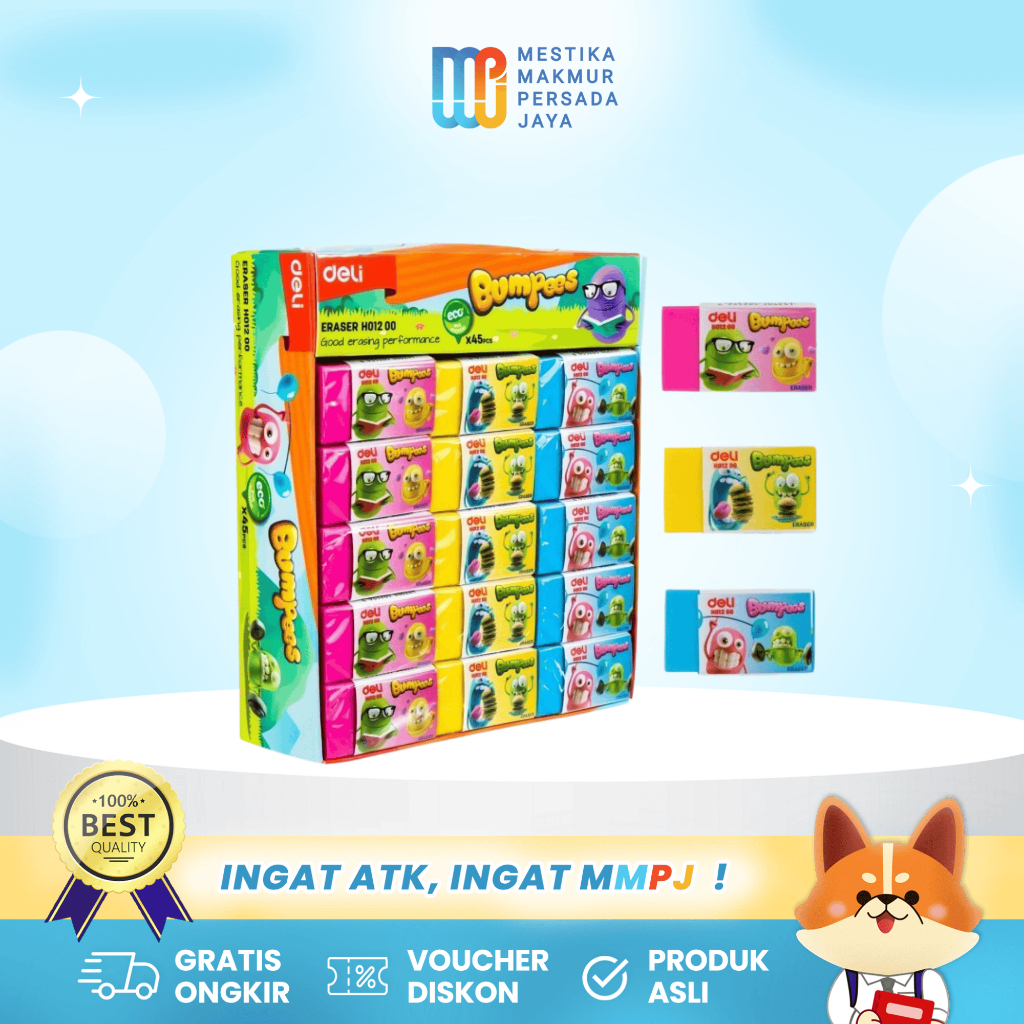 

Deli Penghapus Pensil Karakter Lucu Bumpess Elastis Eco Friendly EH01200