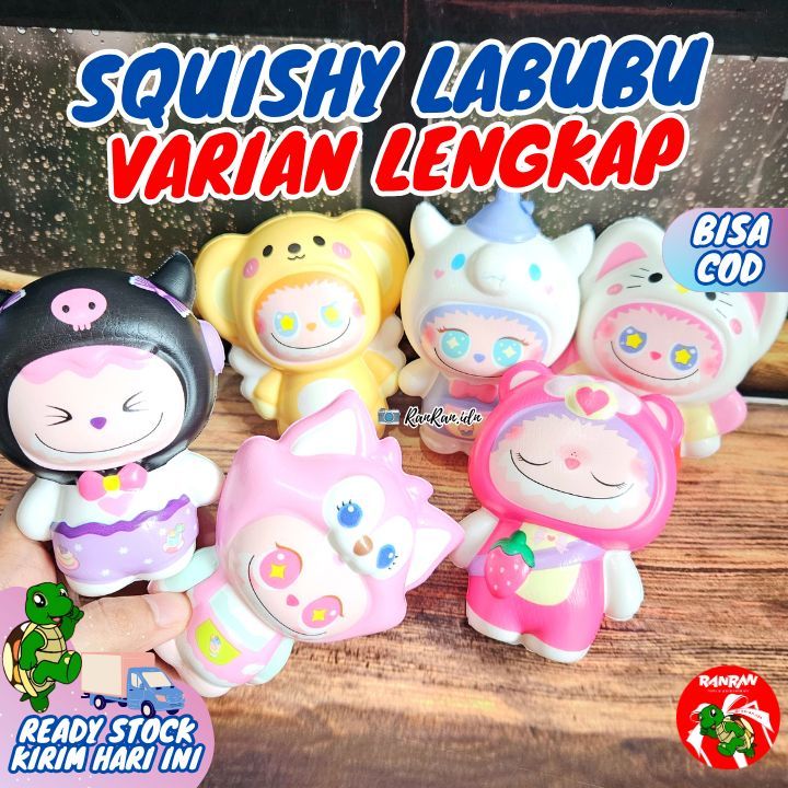 Squishy Labubu Costum Sanrio/ Labubu dan Sanrio Squishy/Squishy Murah/Squishy Lucu Sanrio