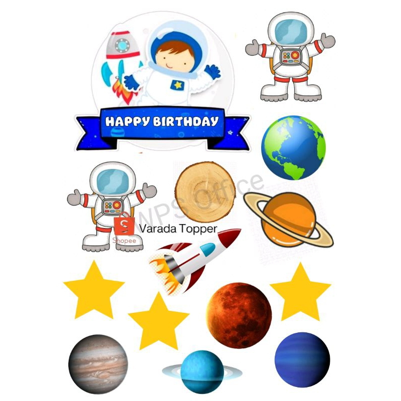 Topper Tema ASTRONOT Free Request Nama/Hiasan Kue Ultah ASTRONOT