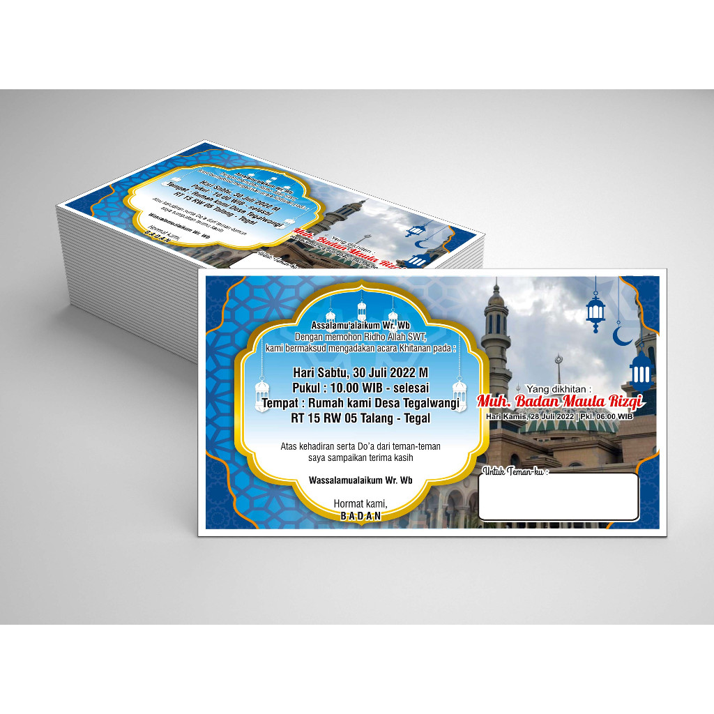 UNDANGAN KHITANAN ANAK CUSTOM / UNDANGAN KHITAN / UNDANGAN ANAK