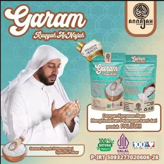 

Garam Ruqyah An NAJAH 100% ASLI Media Ruqyah Mandiri Sudah Di asma Wasilah Pelancar Rezeki Usaha pekerjaan Jodoh Kesehatan Menguisir Jin Penolak Bala