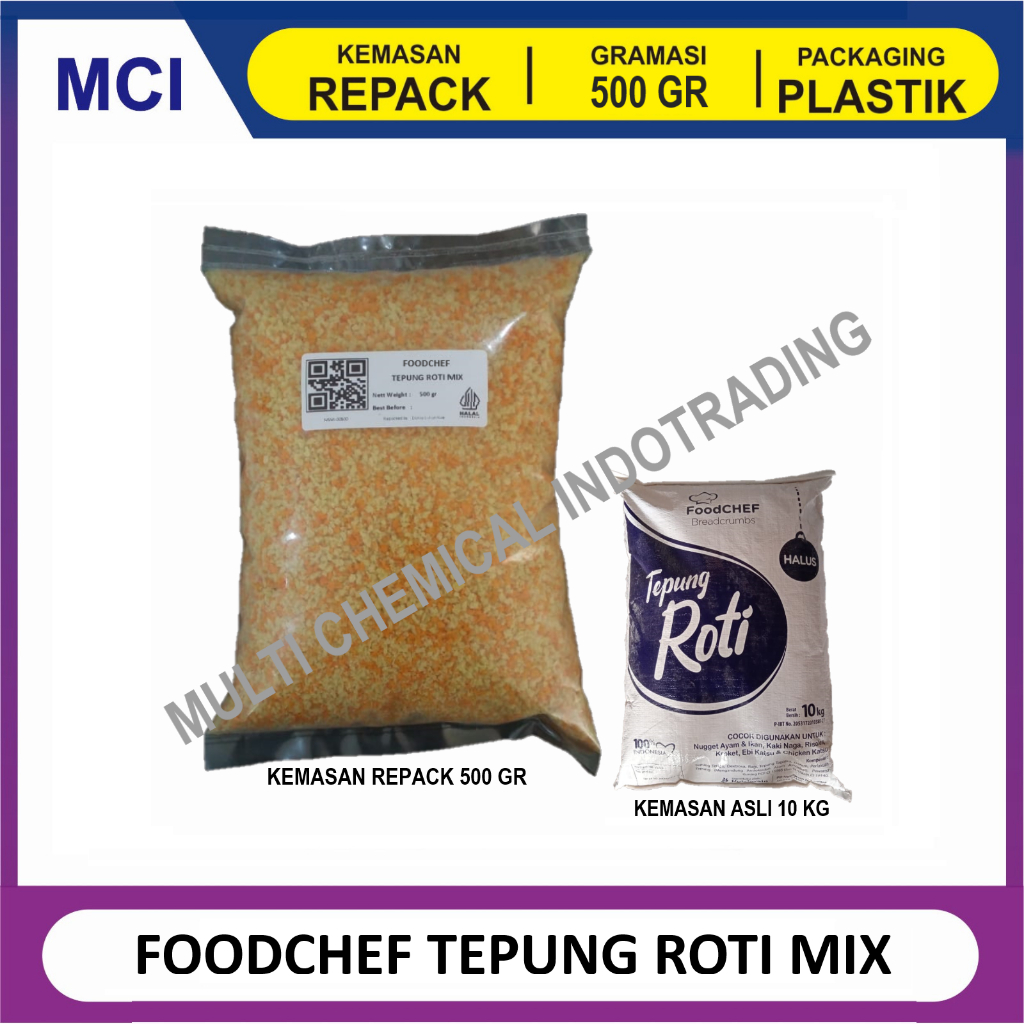 

FOODCHEF MIX BREAD CRUMB TEPUNG ROTI CAMPUR HALUS - REPACK 500 GR / TEPUNG PANIR PANKO MIX FOODCHEF