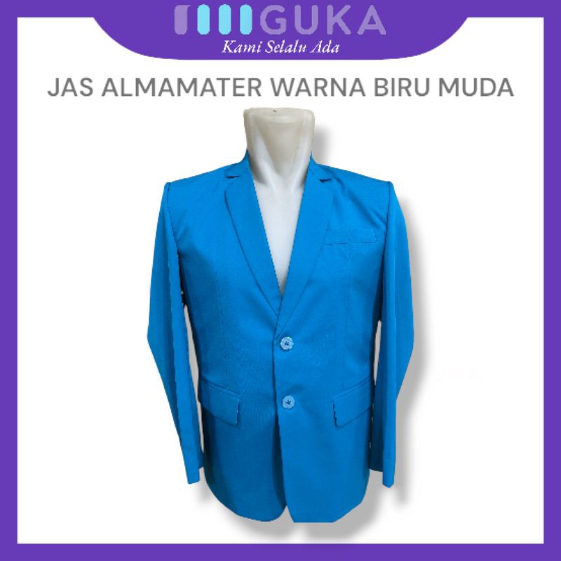 jas Almamater warna biru muda (costume bordir)