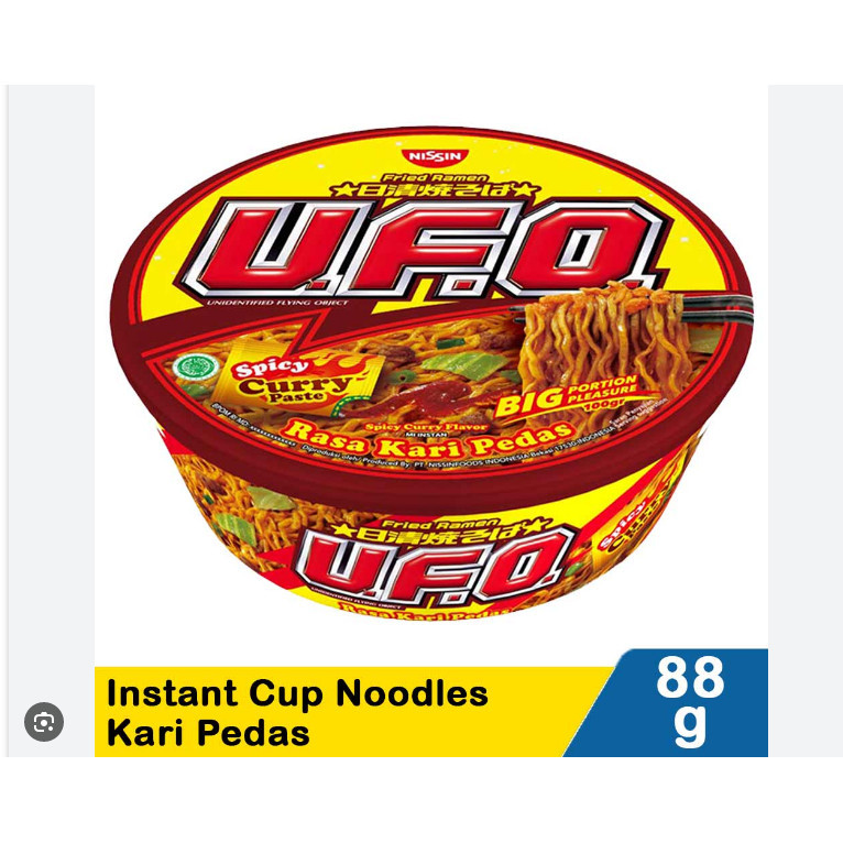

Nissin Ufo MIe Goreng Rasa Kari Pedas Cup 88 gram