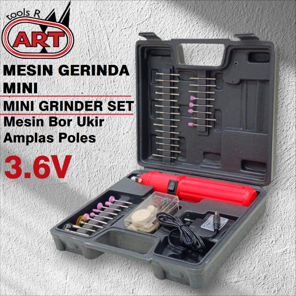 Mini Gerinda Mini Grinder Set 60pcs 3.6V Gerinda Mini Baterai Bor Ukir Tuner Amplas Gurinda Grinda
