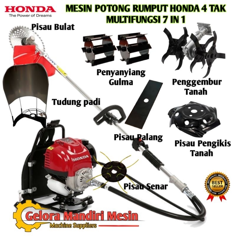 Mesin Potong Rumput 4 Tak Honda UMR 435N Original 7 Mata Pisau Multifungsi
