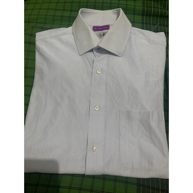 Kemeja Wanita Lengan Panjang Garis-Garis Warna Biru