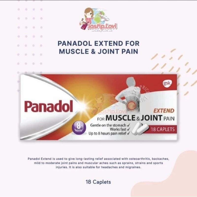 Panadol Singapore Extend For Muscle & Joint Pain isi 18 tabs