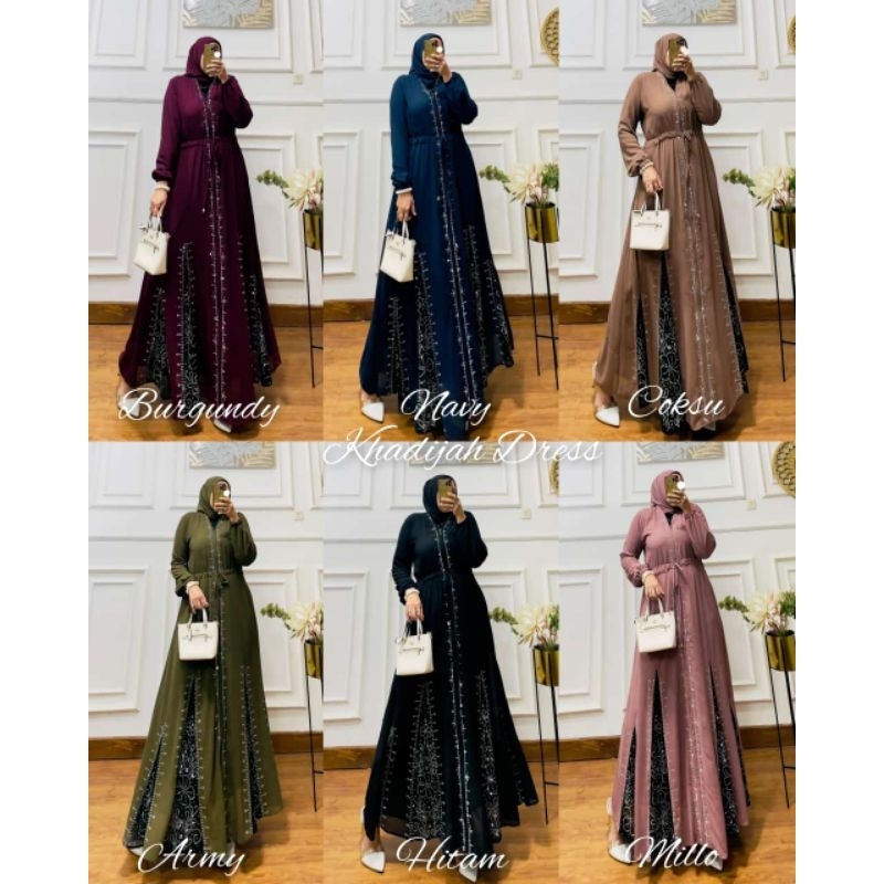 KHADIJAH DRESS GAMIS CERUTY MODEL TERBARU MEWAH