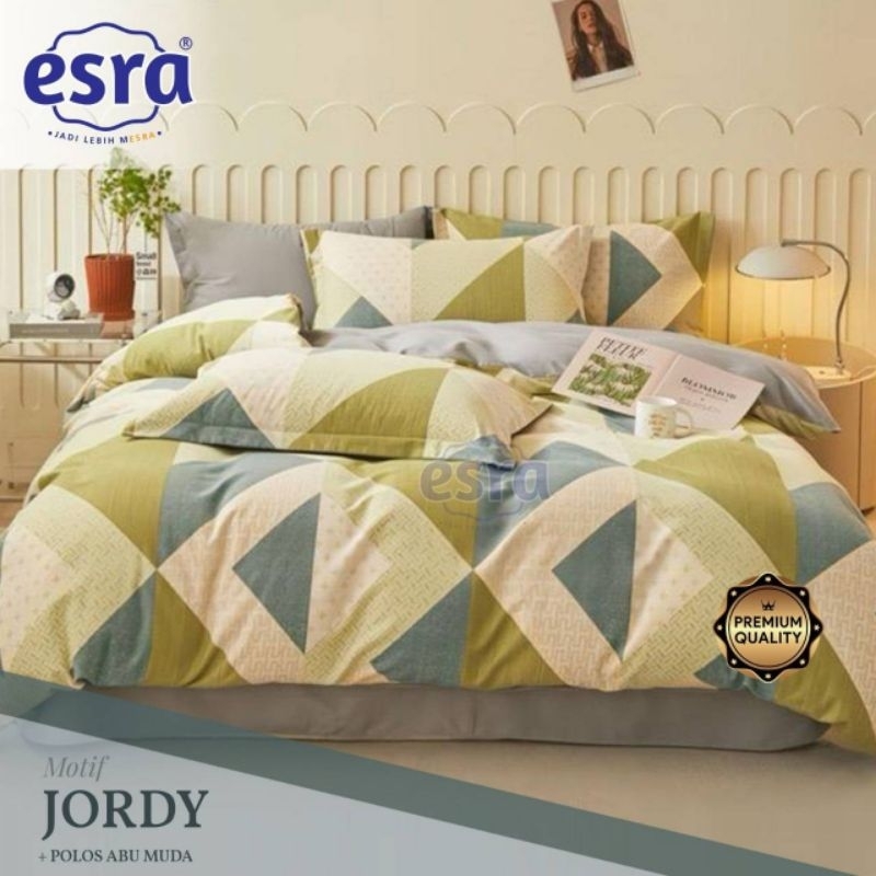 Bedcover + sprei anti geser katun esra motif JORDY