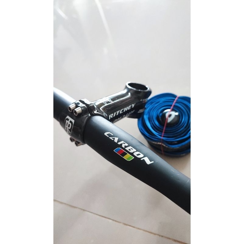 Dropbar Flarebar Ritchey Carbon Plus Stem Ritchey 90mm Carbon WCS ,kondisi second like new