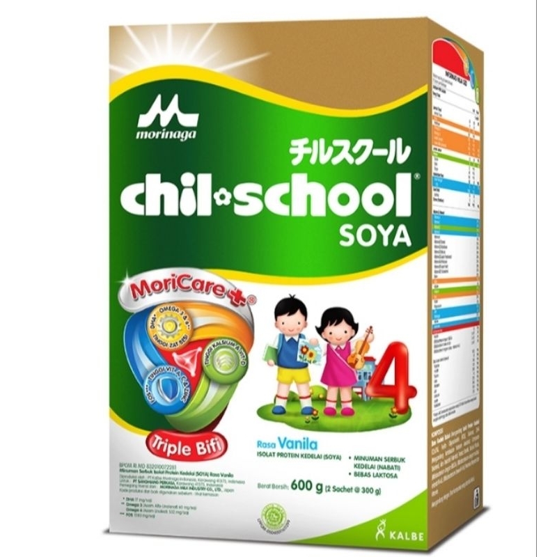 

Morinaga Chill - School Soya 4 Susu Bubuk Pertumbuhan Anak 3-12 Tahun Vanilla 600 g