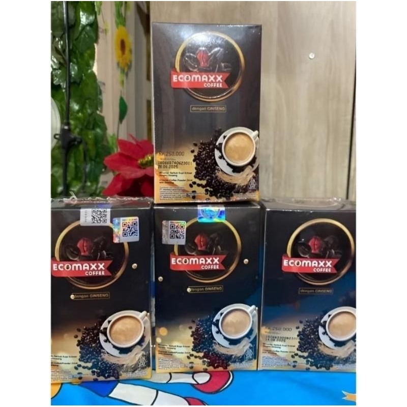 

[Paket 16 Box] ECOMAXX COFFEE PT BEST Kemasan baru Khasiat Bubuk Kopi Robusta Gingseng Dengan 100% Original Manis Gula Susu