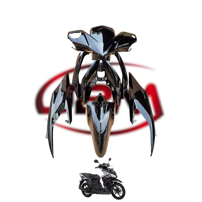 COVER FULL BODY HALUS HONDA VARIO TECNHO 110 KARBU 2009-2012 HITAM