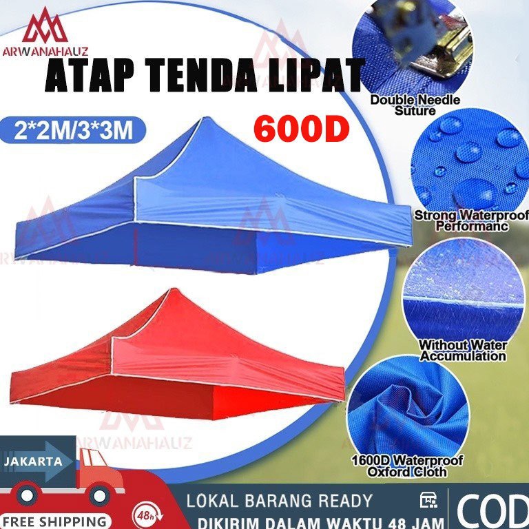 Best Seller Terpal Atap Tenda Polyester Lipat 2x2 3x3 Murah 6D Anti Air  Panas  Tenda Lipat Terpal A