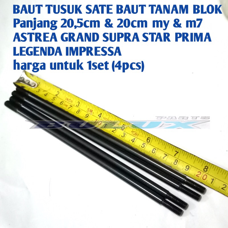 1Set 4pcs BAUT BAUD TANAM TUSUK SATE BLOK HEAD HONDA SUPRA GRAND ASTREA STAR PRIMA LEGENDA IMPRESSA