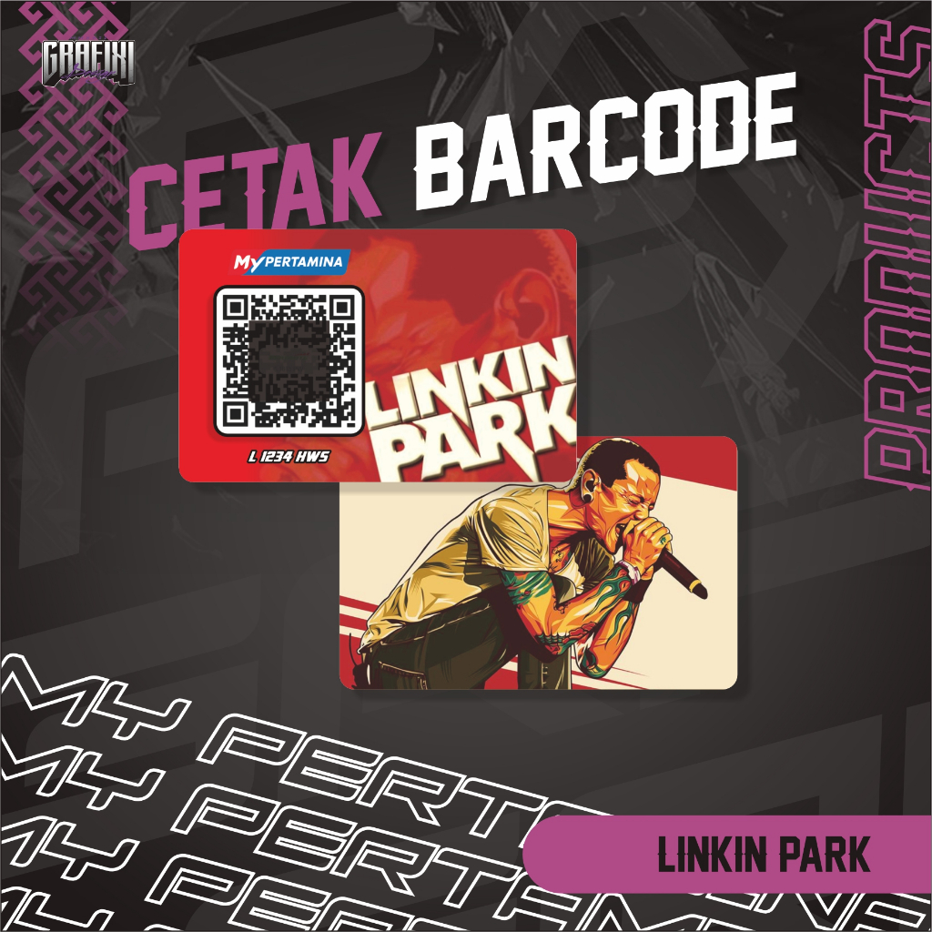 

CETAK BARCODE MY PERTAMINA KARTU PVC TEMA LINKIN PARK CUSTOM 2 SISI