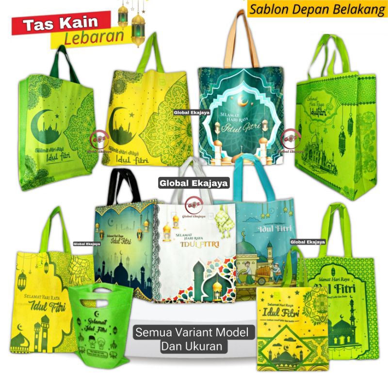 

Tas Kain Spunbond Goodiebag Hampers Lebaran Kantong Bingkisan Hantaran THR Idul Fitri Godybag Totbag