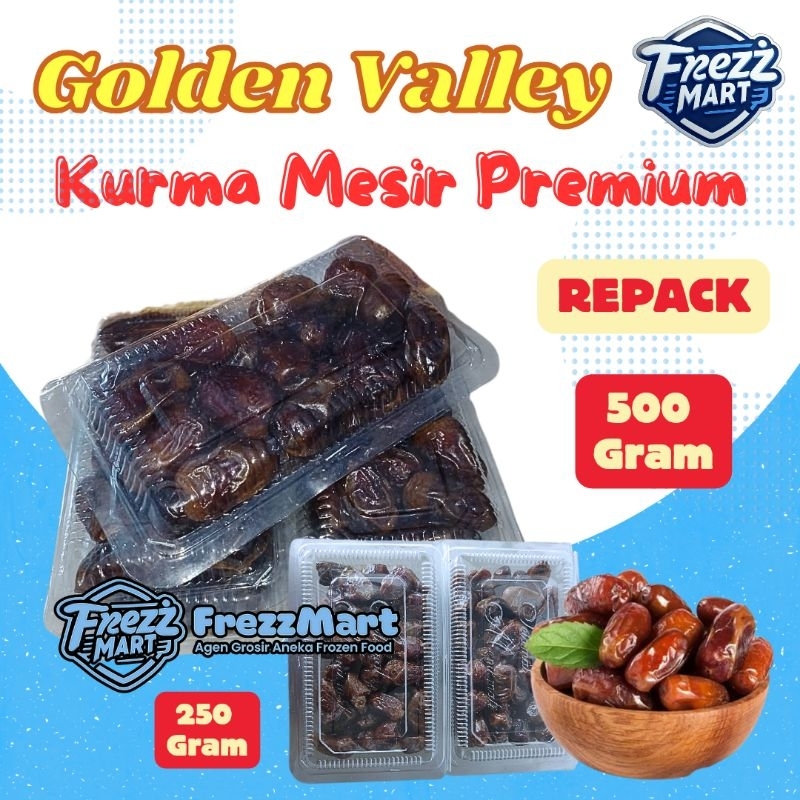 

Repack 250gr & 500gr Kurma Mesir Premium Golden Valley Korma Madu Asli Madinah.