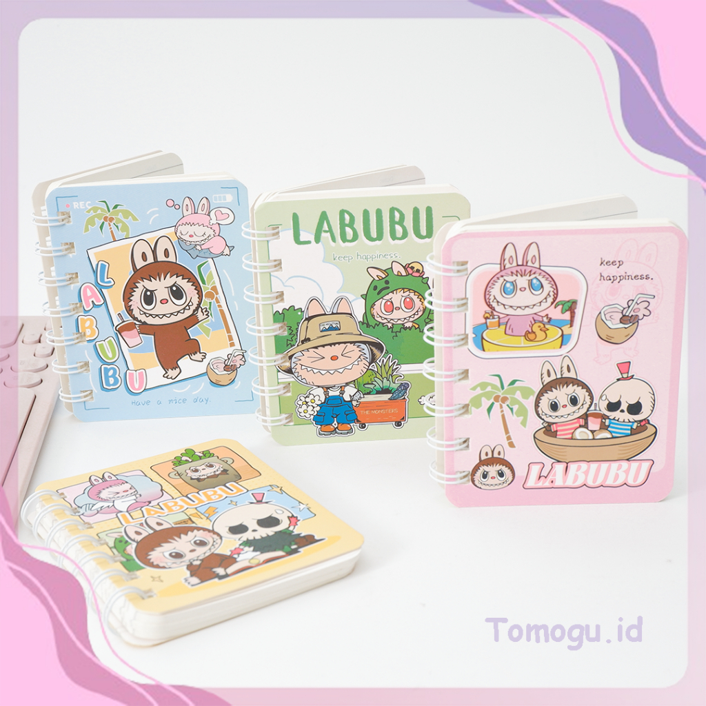 

Notebook Spiral A7 Labubu Note book Kawat Hard Cover Catatan Saku Agenda Mini Buku QT-93028 BK-1666