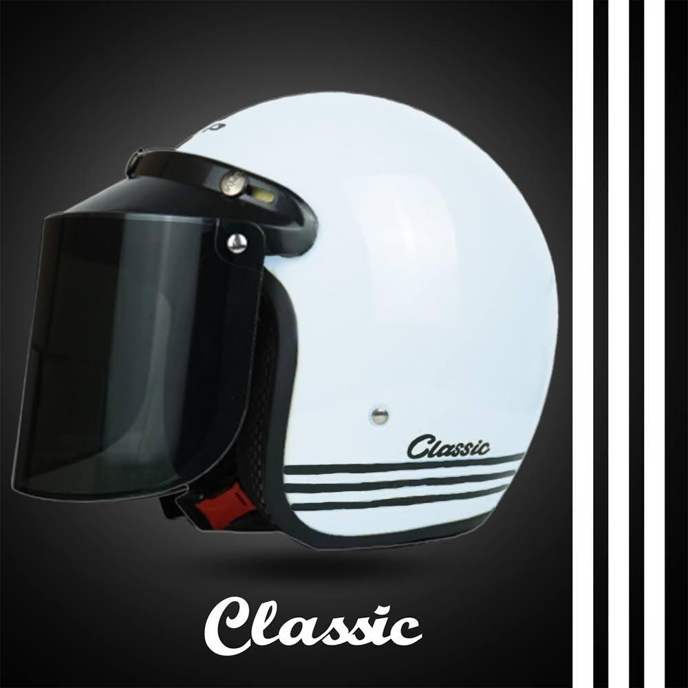 HELM BOGO DEWASA CLASSIC, 02, KACA DATAR INJAK HITAM BENING KUALITAS PREMIUM MURAH HARGA GROSIR UNTU