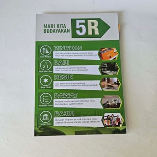 Poster 5R, Poster Budayakan 5 R, TERAPKAN 5R DITEMPAT KERJA, Laminating Glossy