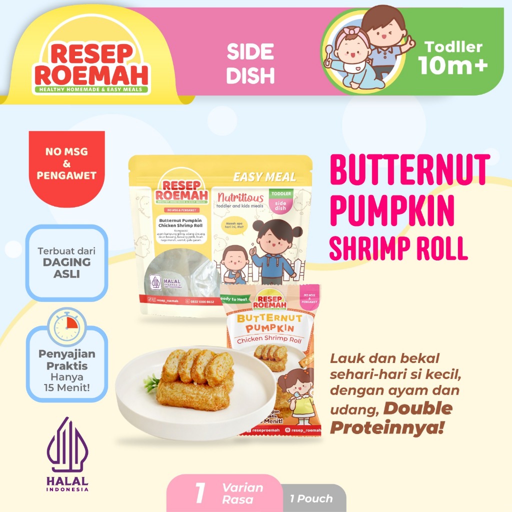 

RESEP ROEMAH / Butternut Pumpkin Chicken Shrimp Roll / Homemade Frozen Food / No MSG & Pengawet