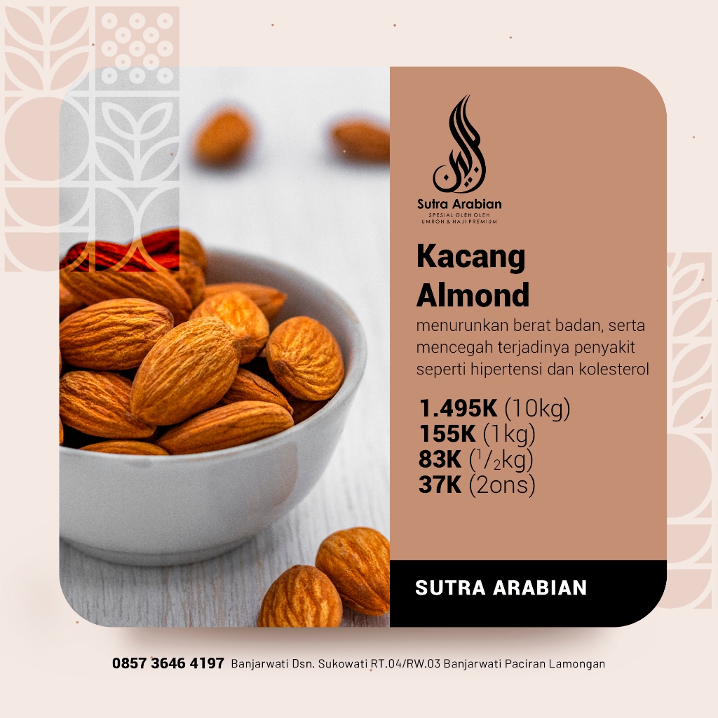 

Kacang Almond 500 gram / Kacang Badam / Kacang campuran makanan / kacang kemasan 200 gram