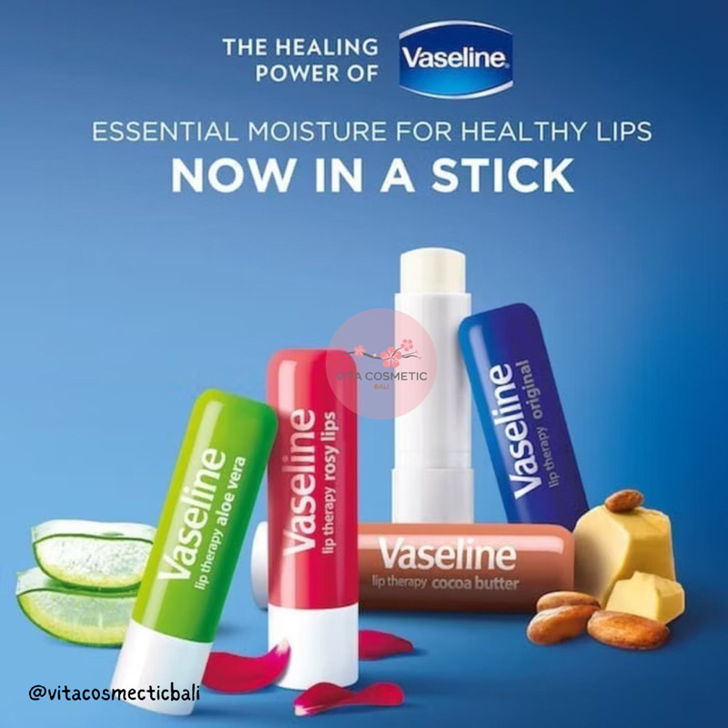 VASELINE LIP THERAPY MADE IN KOREA rosy lips aloe vera lipbalm lip balm pelembab bibir