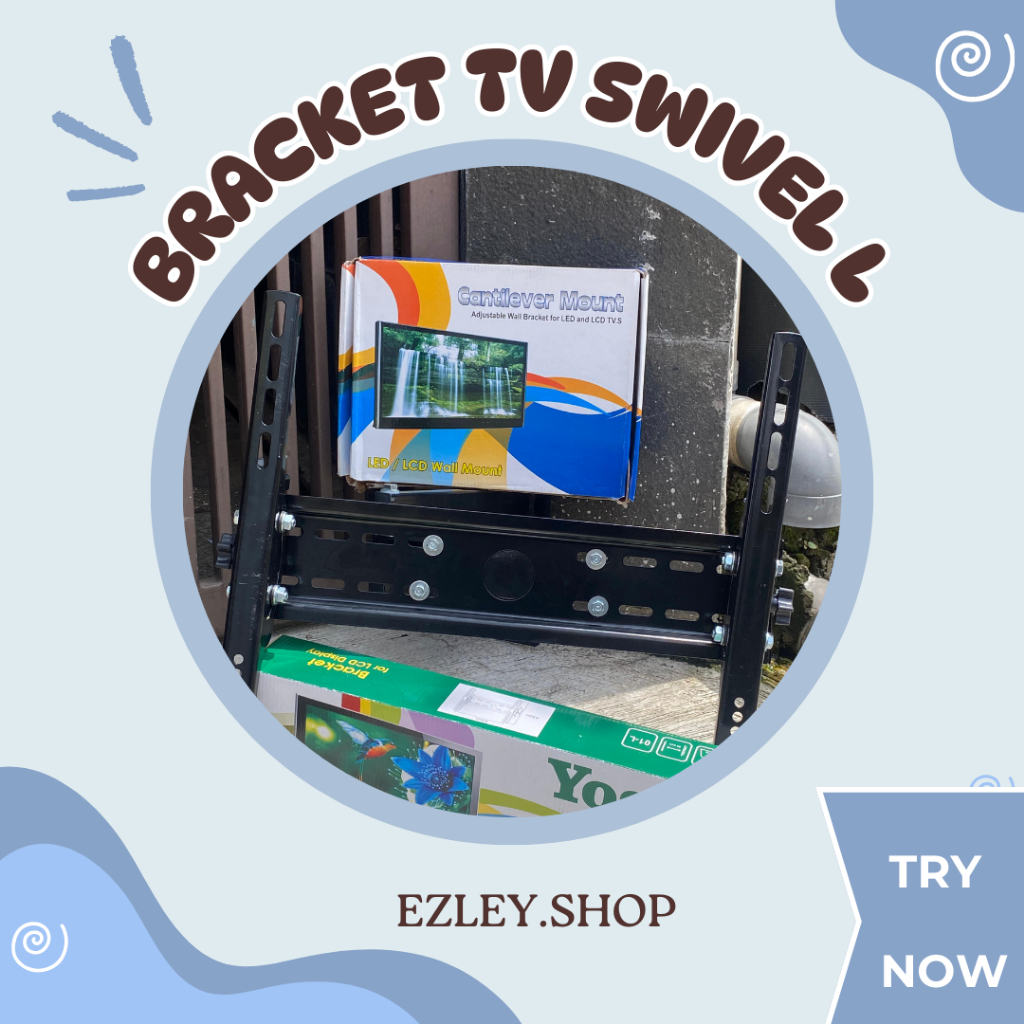 Bracket TV Swivel L 40-55 Inch, Dapat Diputar 180° dengan Kapasitas TV Hingga 75 Inch dan VESA 43x43