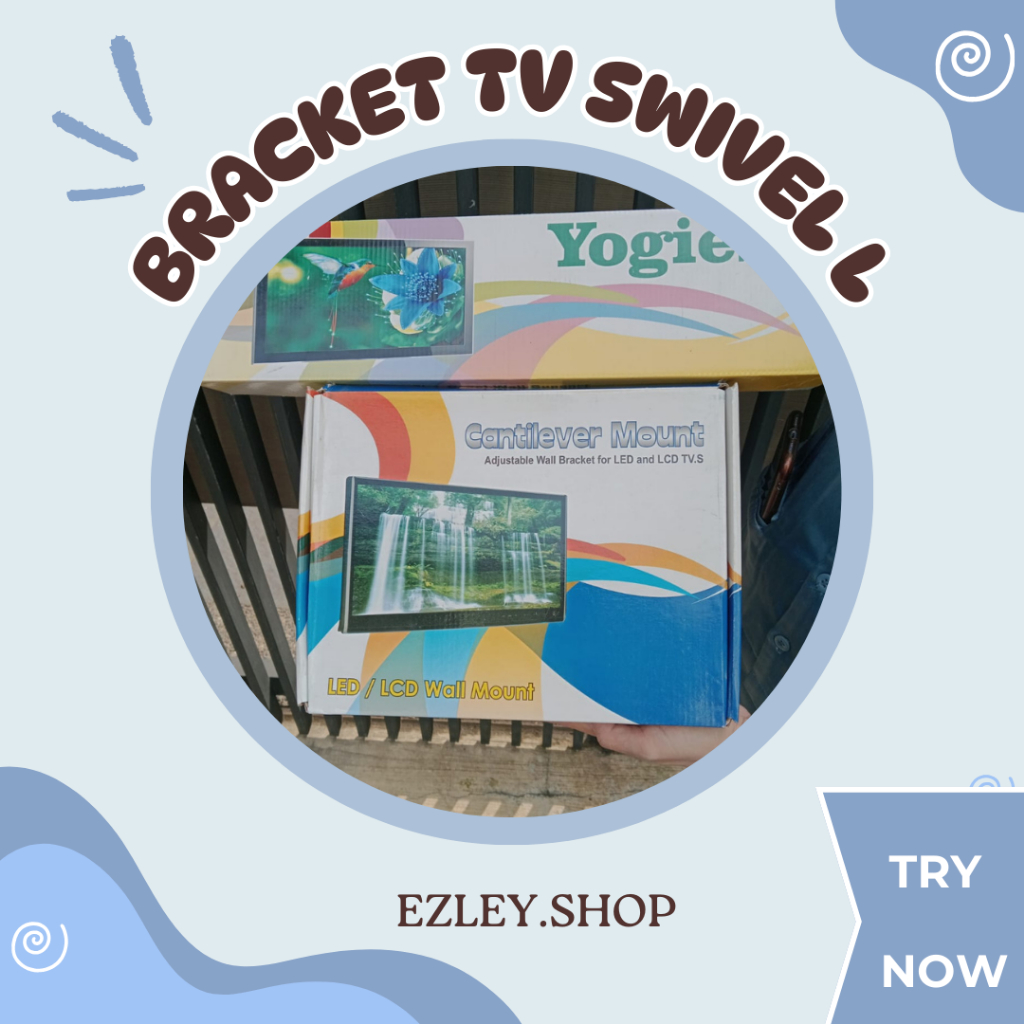 Bracket TV Swivel L 40-55 Inch, TV Hingga 75 Inch Bisa Dipasang, Putar 180° dengan VESA 43x43cm / Br