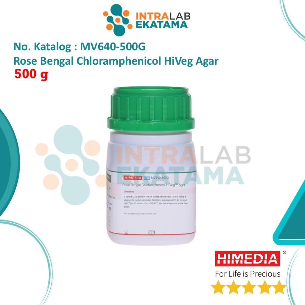 MV640-500G Rose Bengal Chloramphenicol HiVeg Agar 500Gram