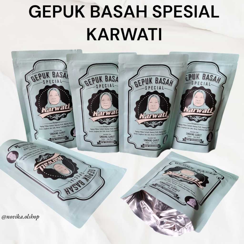 

GEPUK BASAH SPESIAL KARWATI GEPUK DAGING SINDANG GARUT KEMASAN POUCH 155 gr