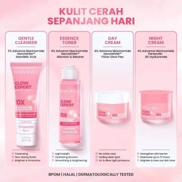 PAKET HANASUI FLAWLESS GLOWING 10 SKINCARE GLOWING SERUM POWER SERIES