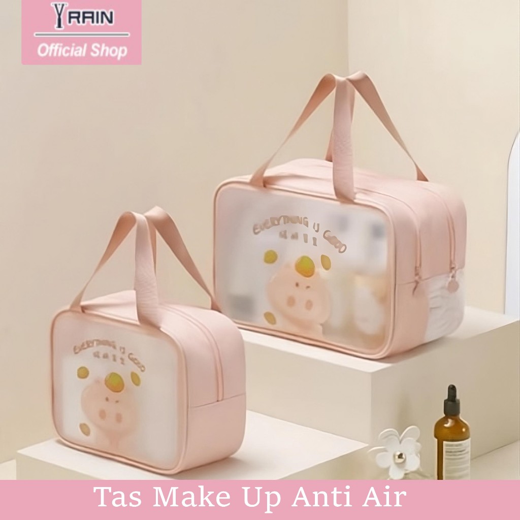Tas Kosmetik Portable double LAYER Tas Peralatan Mandi Pouch Organizer Sorage box travel waterprooff