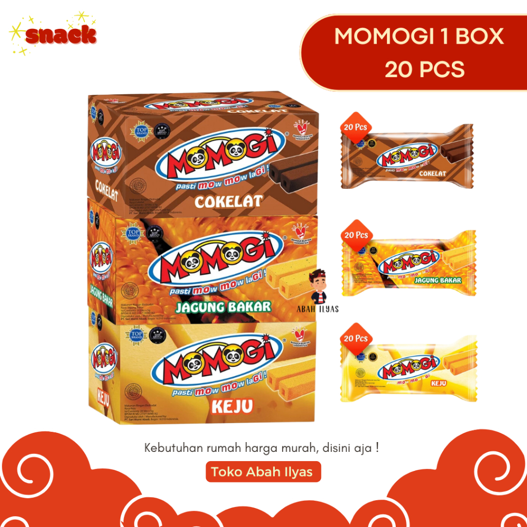 

Momogi Stick Snack Rasa Keju Jagung bakar Coklat 1 BOX isi 20pcs