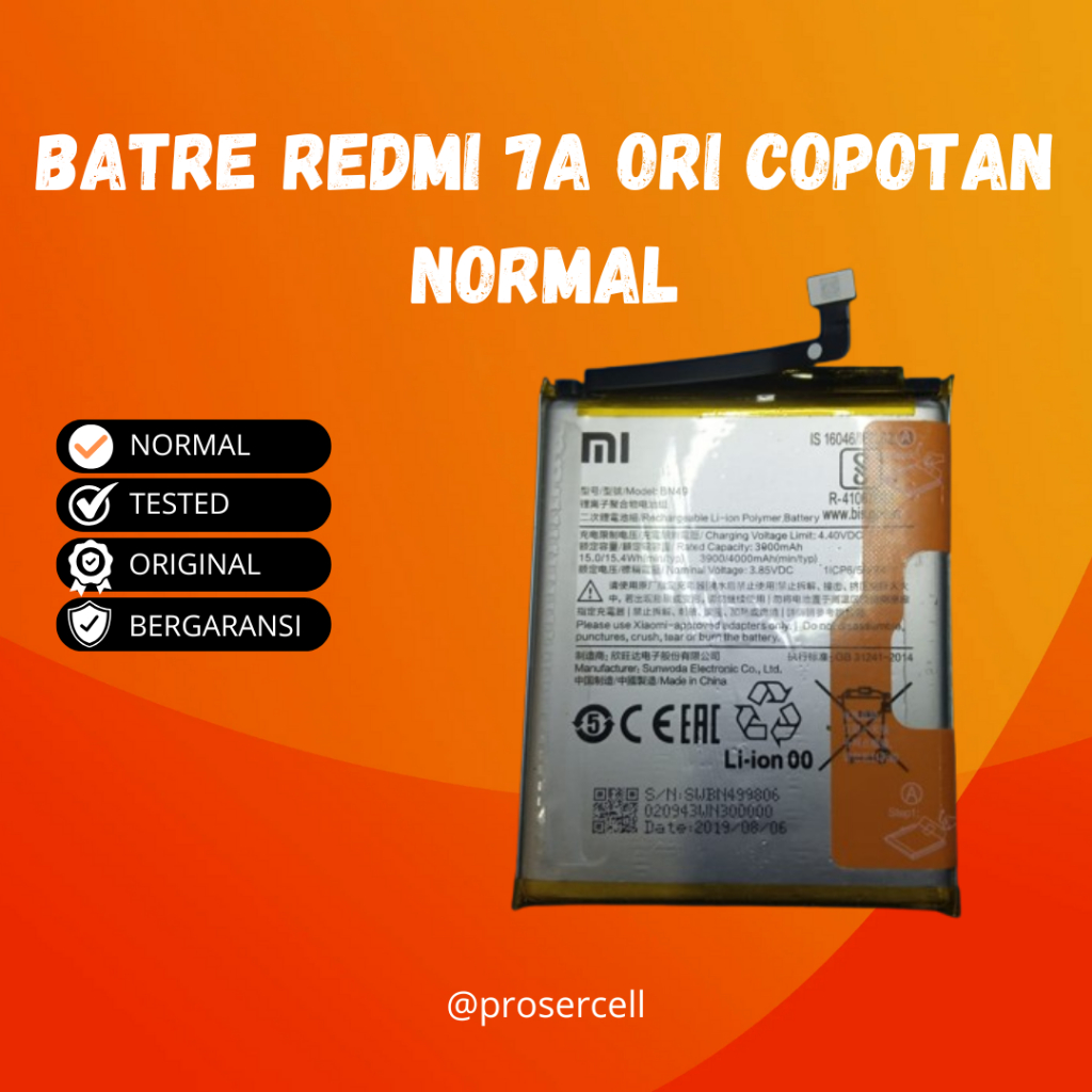 Batre Redmi 7a Ori Copotan Normal