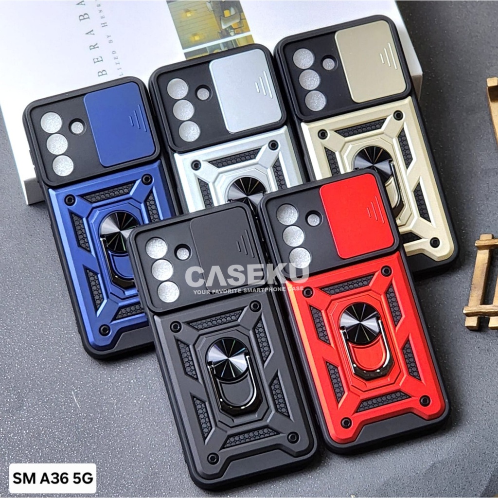 Samsung A36 5G Samsung A56 5G Case Armor Slide Protect Kamera Case Robot Slide Kamera + RingStand Ca
