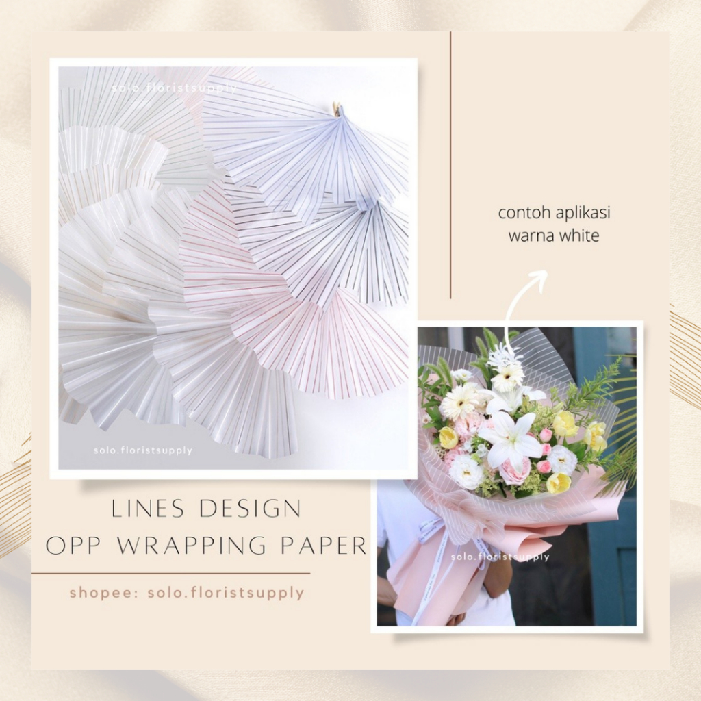 

LINES DESIGN OPP WRAPPING PAPER TRANSPARAN MOTIF GARIS FLOWER WRAPPING COLOR TRANSPARENT CELLOPHANE KERTAS BUNGA HAND BOUQUET PEMBUNGKUS BUKET KERTAS KADO GIFT WATERPROOF BUNGA KERING BUKET BUNGA SABUN BUKET WISUDA CRAFT PAPER NONWOVEN PAPER