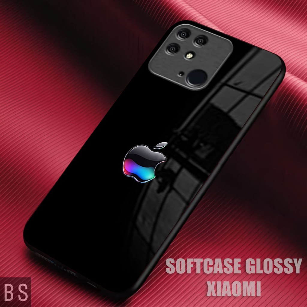[ MK43 LOGO IPHONE ]Case Glossy HD Redmi 10C/12 4G/12 C/13/A3 4G/POCO M6 4G Kamera Protector Kesing 