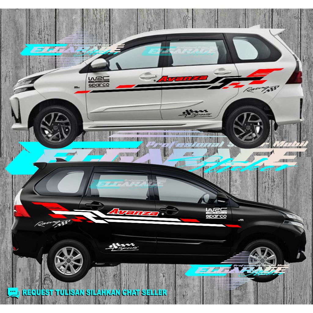 Sticker mobil toyota avanza sticker list terlaris mobil avanza stiker mobil avanza racing sport elga