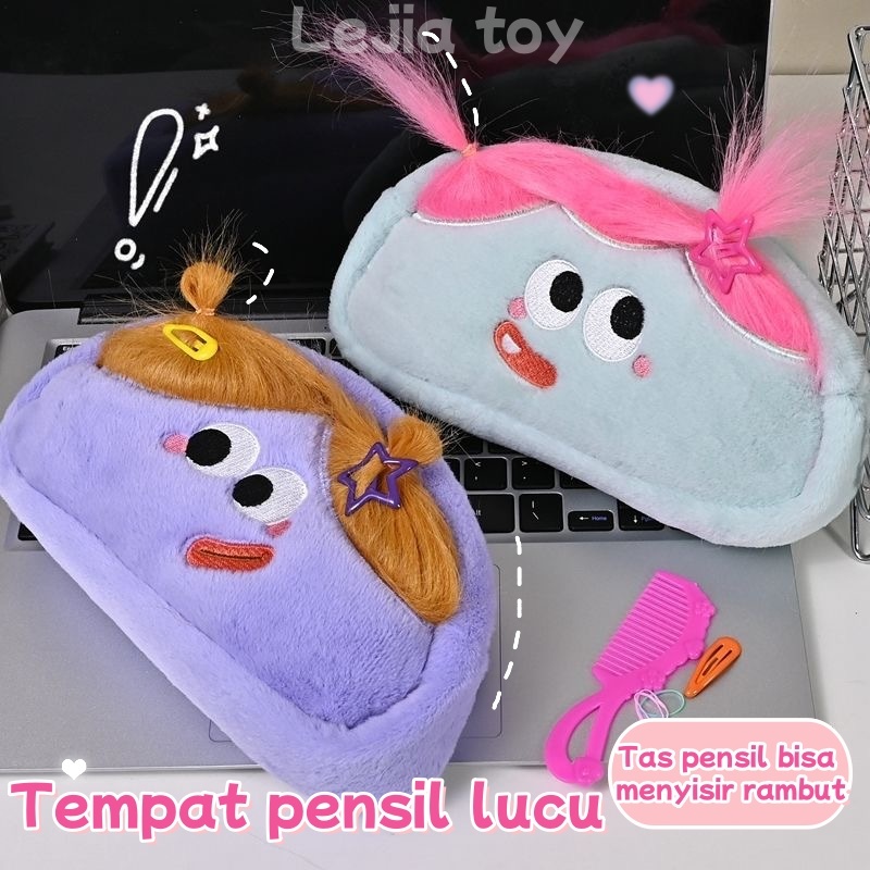 

Tas Pena Rambut Panjang/Tempat pensil kotak Anak perempuan Lucu/Cute Pensil Sekolah Aesthetic Korea/peralatan sekolah aesthetic/perlengkapan sekolah