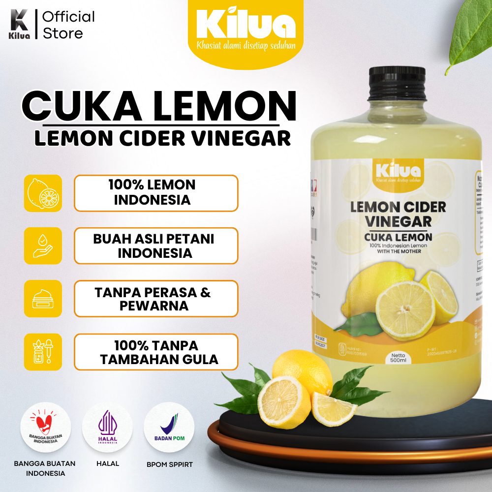 

KILUA - Cuka Lemon Sari Lemon 500 ML Pure Lemon Fresh 100% Asli
