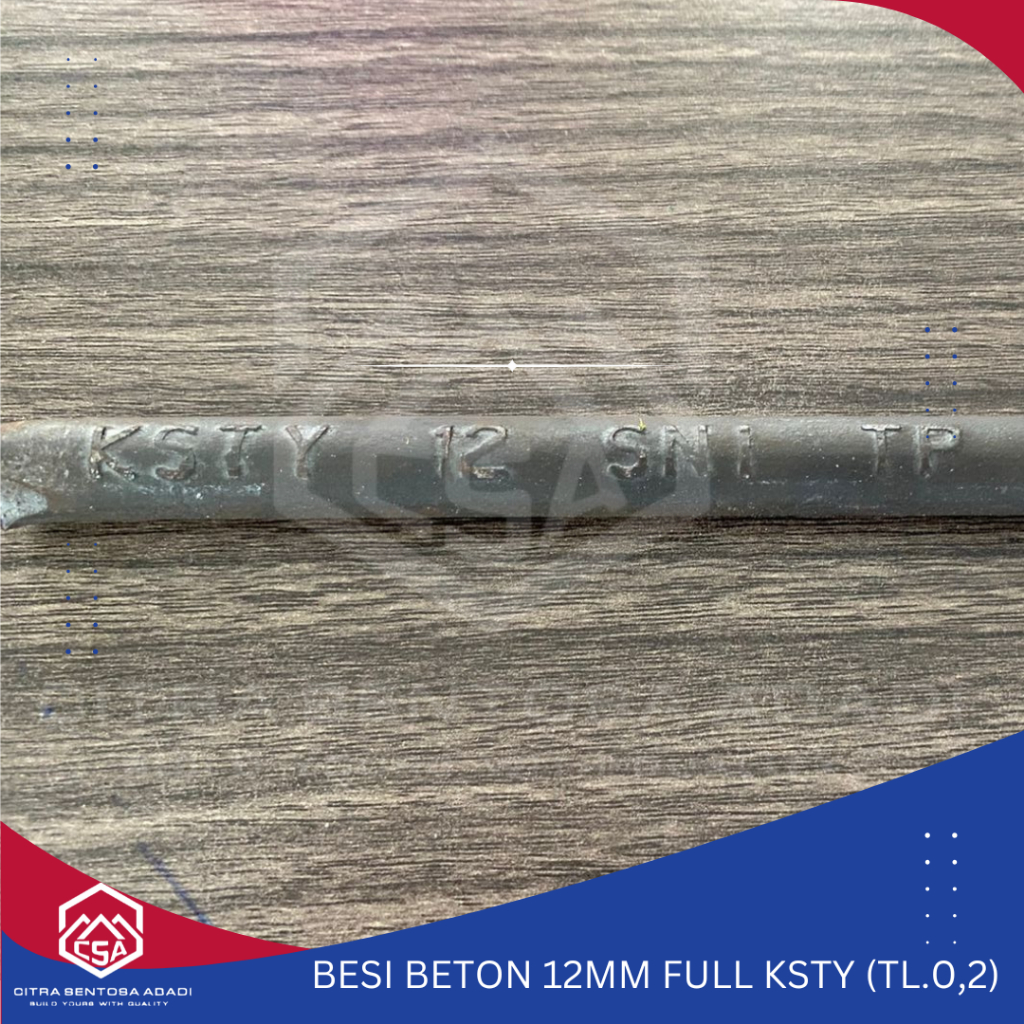 BESI BETON 12mm FULL SNI KSTY/PERWIRA (BERSERTIFIKAT SNI TP280) TL 0.2