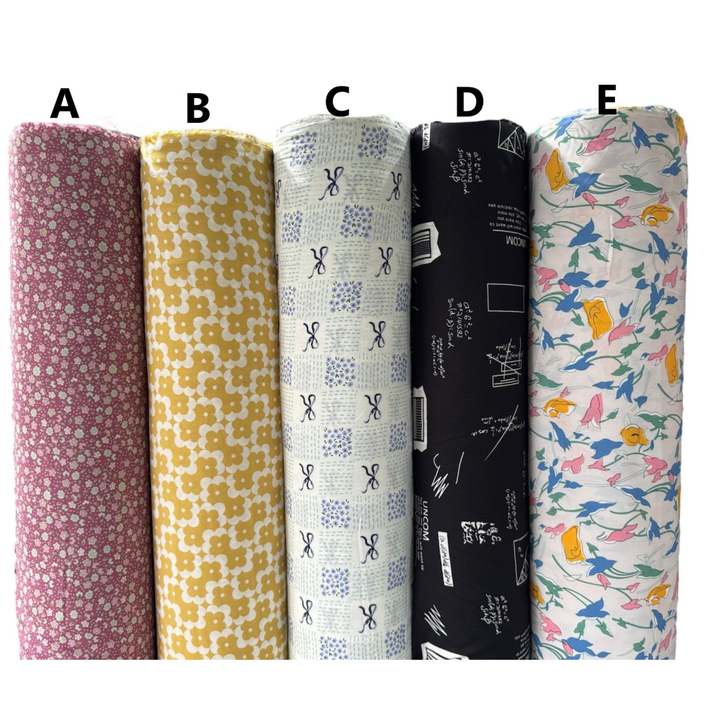 kain katun rayon viscose motif bunga motif koran motif pita pita cantik terbaru best seller