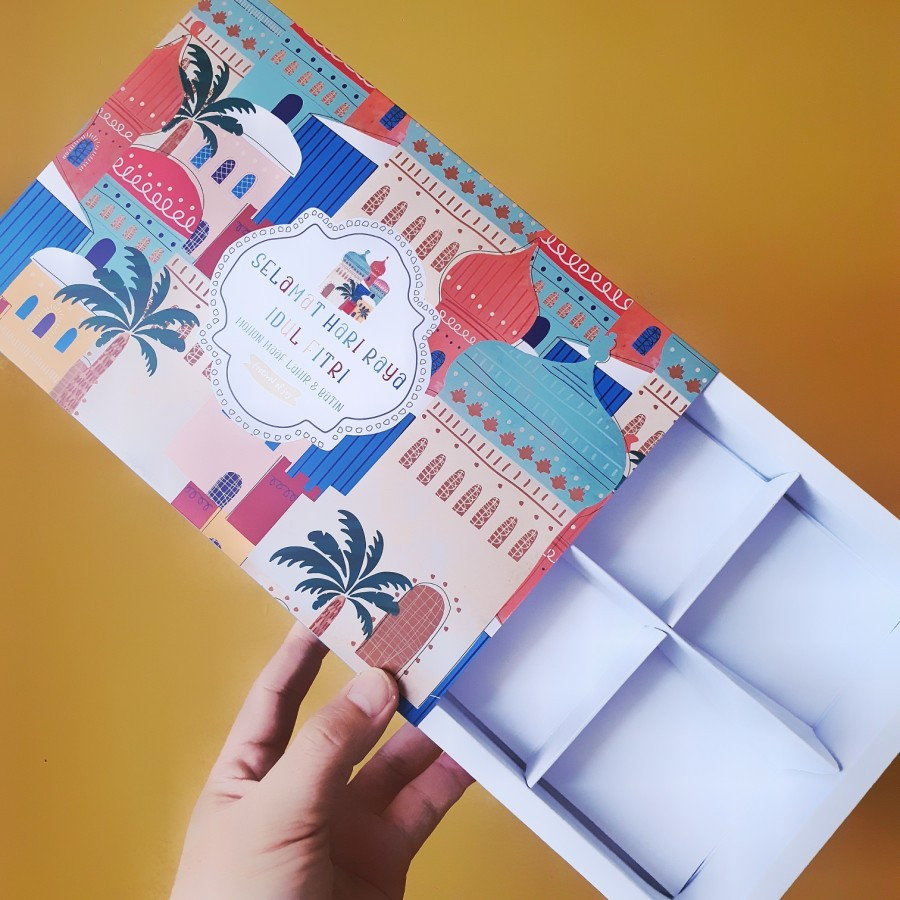 

5 Pcs Dus Packaging Kuker Hampers Idul Fitri Colourful Mosque Putih Sekat 6 Box Ukuran 7.5 x 7.5 x 4.5cm