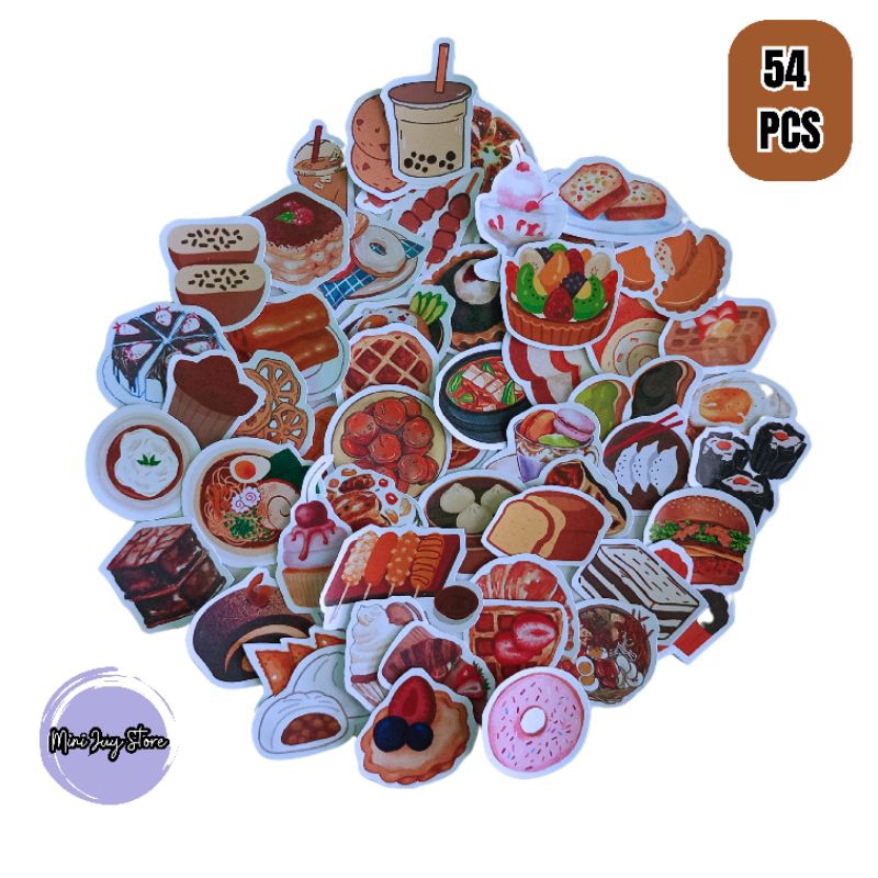 

Sticker Journaling Food Series/Sticker sampul buku/Sticker Scrapbook
